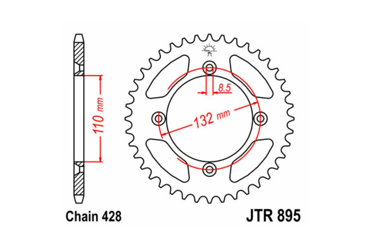 Couronne JT SPROCKETS acier standard 895 - 428