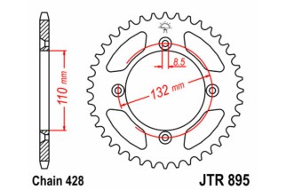 Couronne JT SPROCKETS acier standard 895 - 428