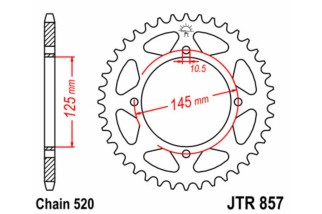 Couronne JT SPROCKETS acier standard 857 - 520