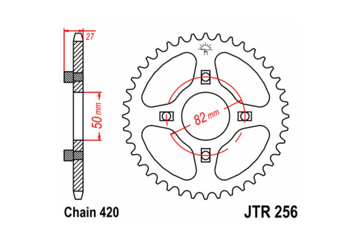 Couronne JT SPROCKETS acier standard 256 - 420