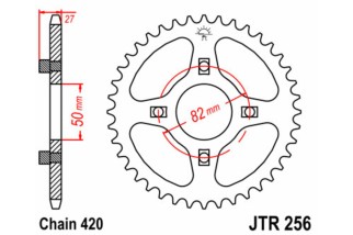 Couronne JT SPROCKETS acier standard 256 - 420