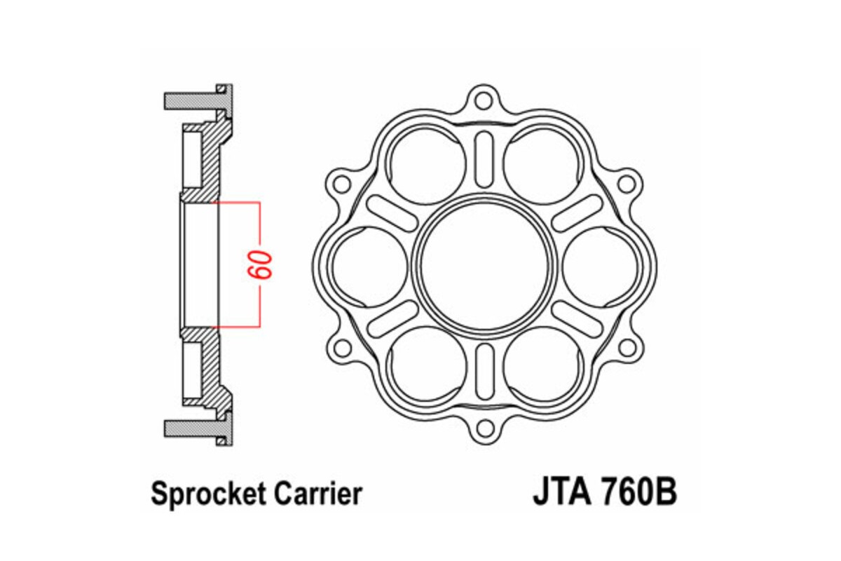 Support de couronne JT SPROCKETS - 6 Silentbloc Ducati