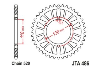 Couronne JT SPROCKETS aluminium ultra-light 486 - 520