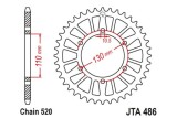 Couronne JT SPROCKETS aluminium ultra-light 486 - 520