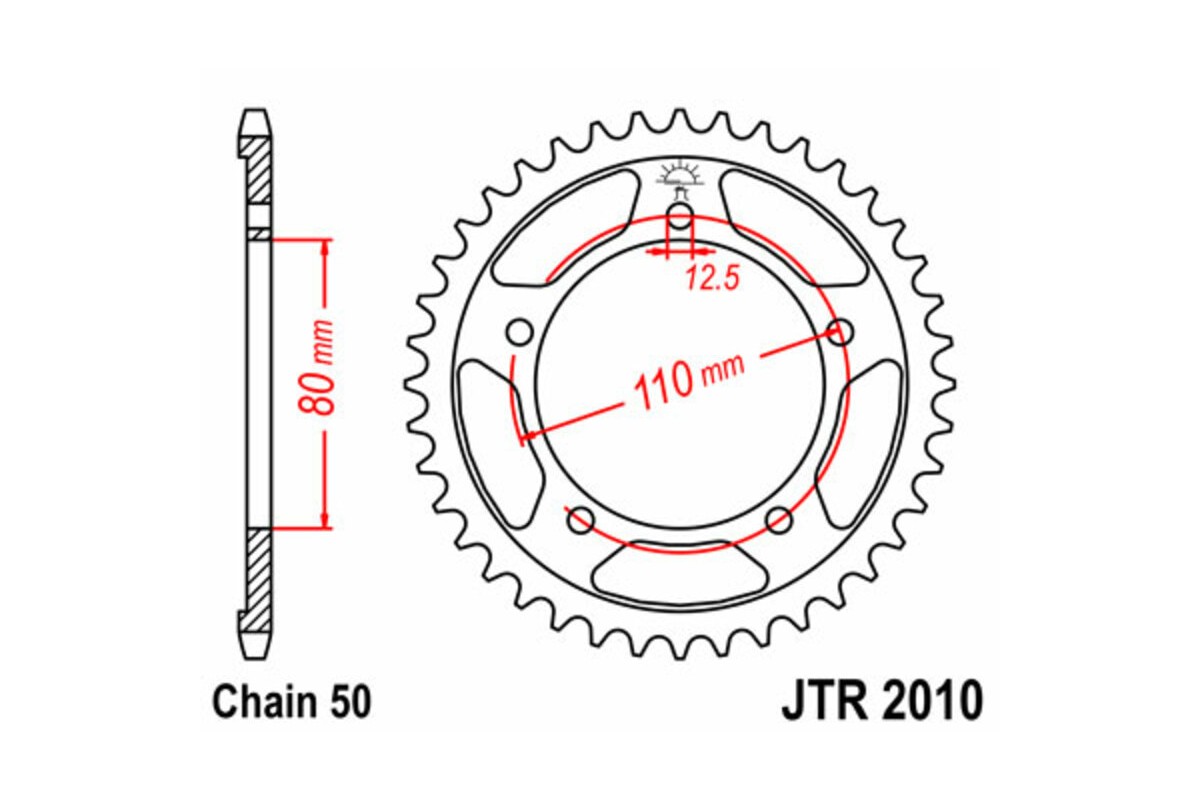 Couronne JT SPROCKETS acier standard 2010 - 530