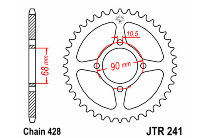 Couronne JT SPROCKETS acier standard 241 - 428