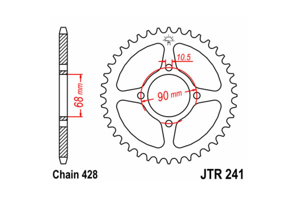 Couronne JT SPROCKETS acier standard 241 - 428