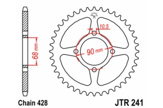 Couronne JT SPROCKETS acier standard 241 - 428