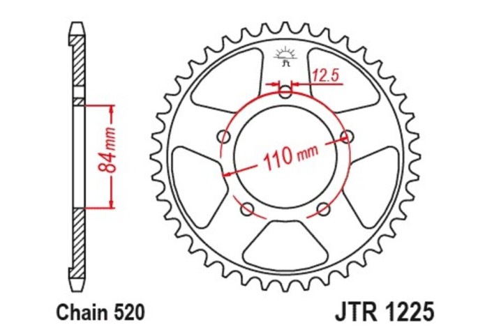 Couronne JT SPROCKETS acier standard 1225 - 520