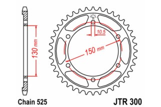 Couronne JT SPROCKETS acier standard 300 - 525