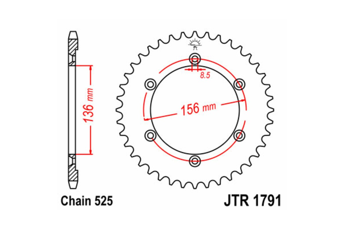 Couronne JT SPROCKETS acier standard 1791 - 525