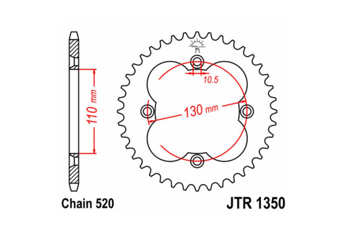Couronne JT SPROCKETS acier standard 1350 - 520