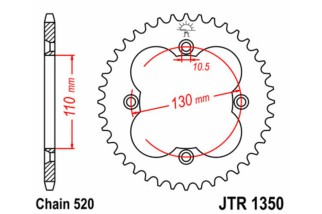 Couronne JT SPROCKETS acier standard 1350 - 520
