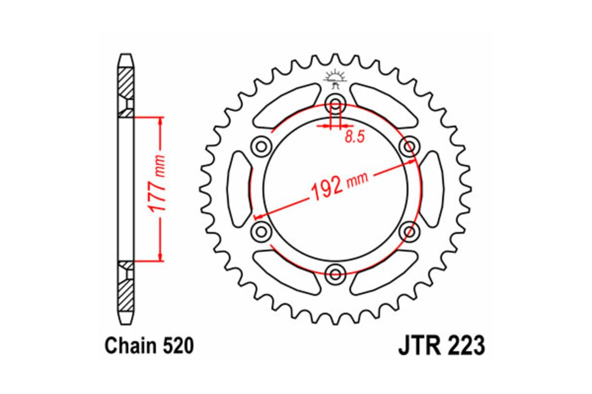 Couronne JT SPROCKETS acier standard 223 - 520