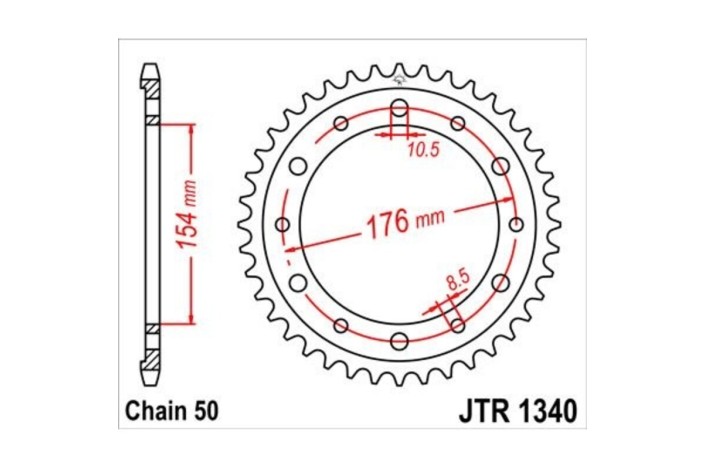 Couronne JT SPROCKETS zinc standard 1340 - 530
