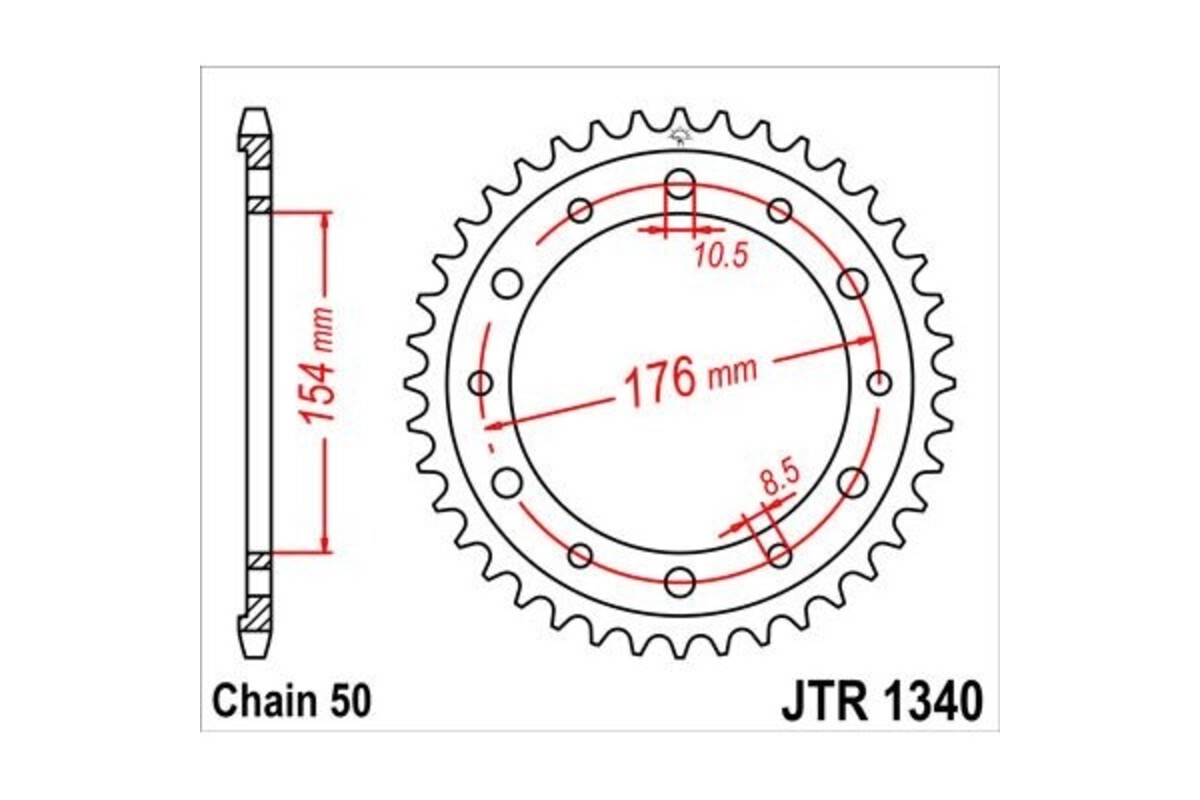 Couronne JT SPROCKETS zinc standard 1340 - 530