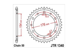 Couronne JT SPROCKETS zinc standard 1340 - 530
