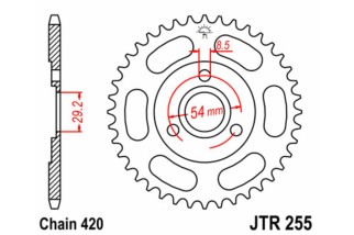 Couronne JT SPROCKETS acier standard 255 - 420
