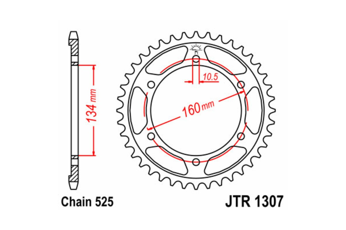 Couronne JT SPROCKETS acier standard 1307 - 525