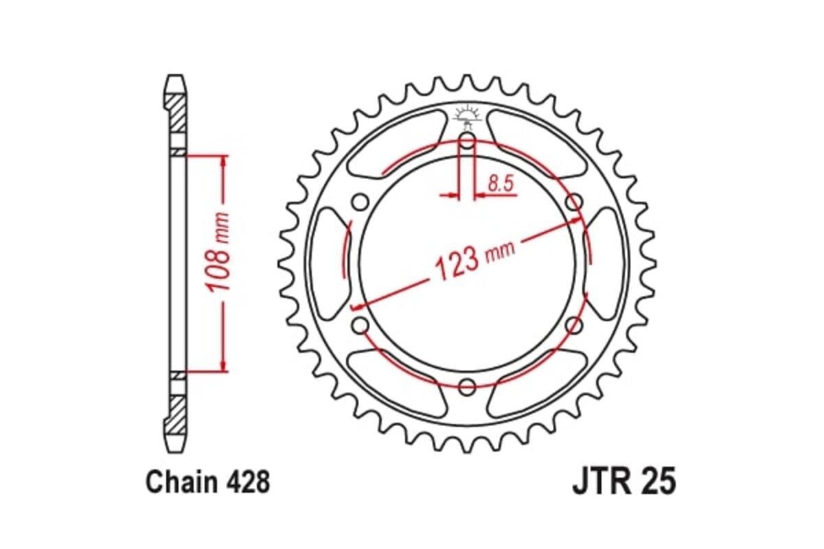 Couronne JT SPROCKETS acier standard 25 - 428
