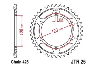 Couronne JT SPROCKETS acier standard 25 - 428