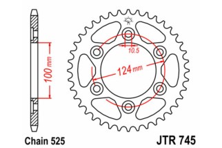 Couronne JT SPROCKETS acier standard 745 - 525