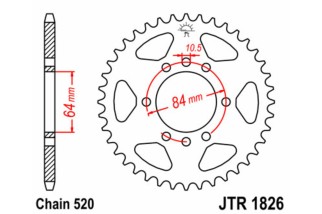 Couronne JT SPROCKETS acier standard 1826 - 520
