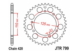 Couronne JT SPROCKETS acier standard 799 - 420