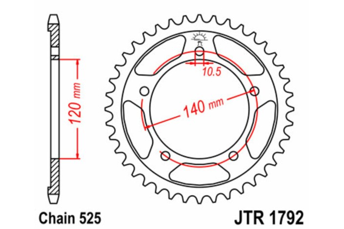 Couronne JT SPROCKETS acier standard 1792 - 525