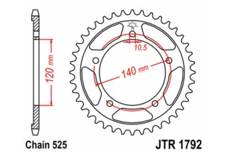 Couronne JT SPROCKETS acier standard 1792 - 525