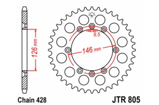 Couronne JT SPROCKETS acier standard 805 - 428