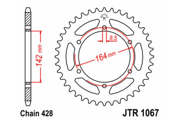 Couronne JT SPROCKETS acier standard 1067 - 428
