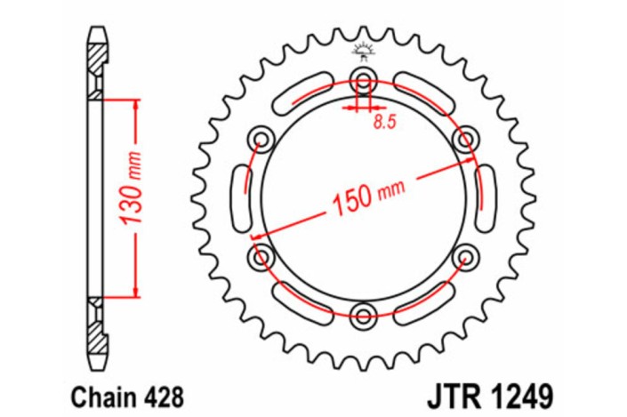 Couronne JT SPROCKETS acier standard 1249 - 428