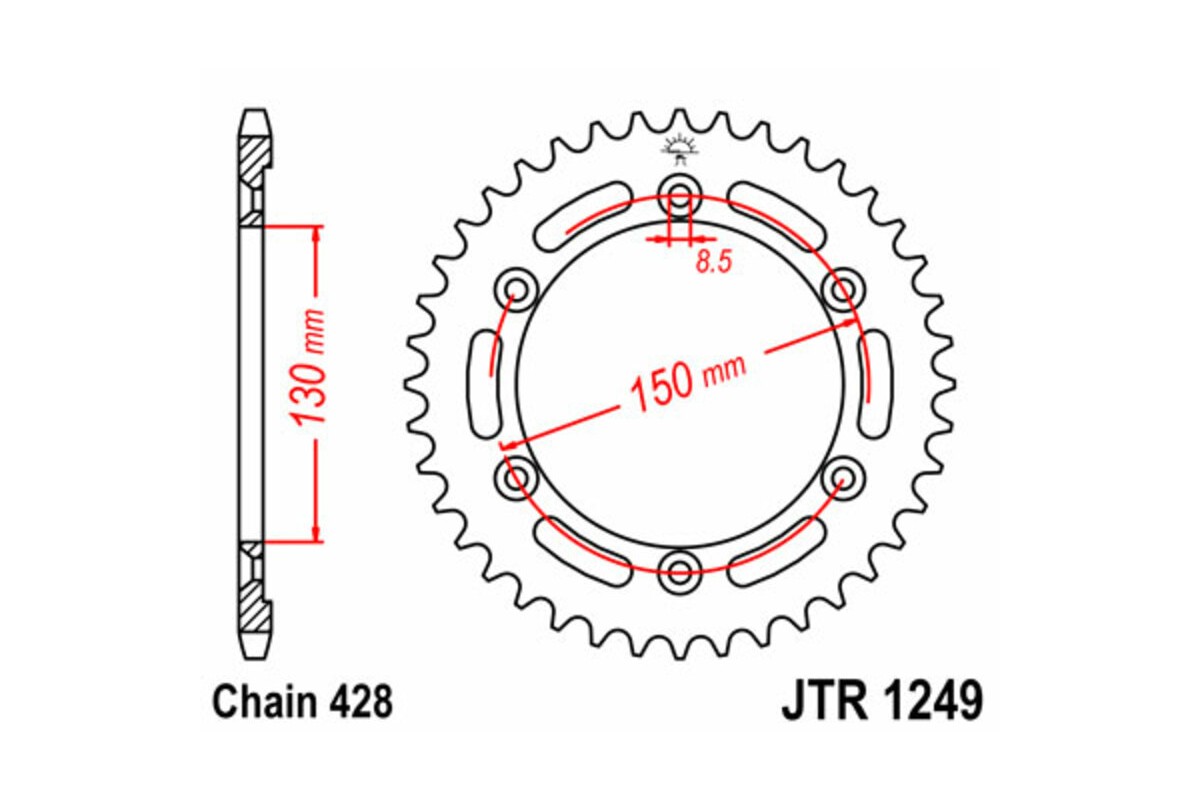 Couronne JT SPROCKETS acier standard 1249 - 428