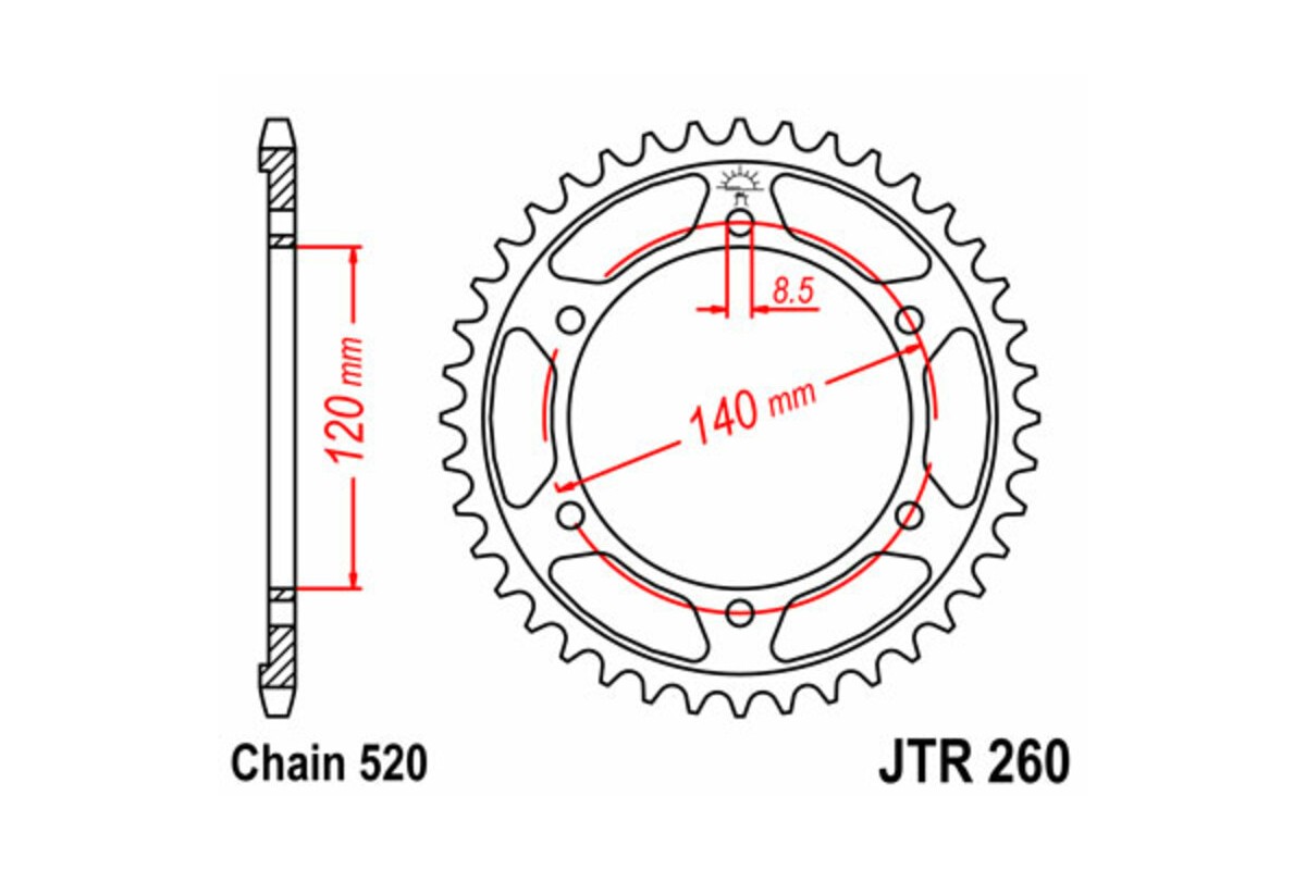 Couronne JT SPROCKETS acier standard 260 - 520