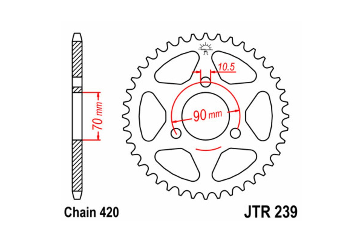 Couronne JT SPROCKETS acier standard 239 - 420