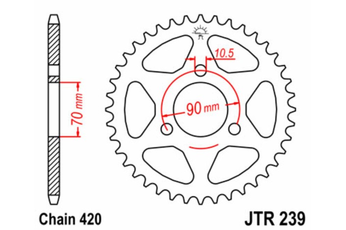 Couronne JT SPROCKETS acier standard 239 - 420