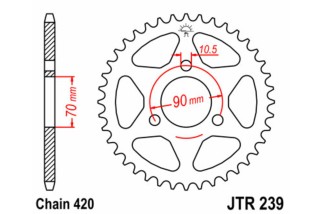 Couronne JT SPROCKETS acier standard 239 - 420