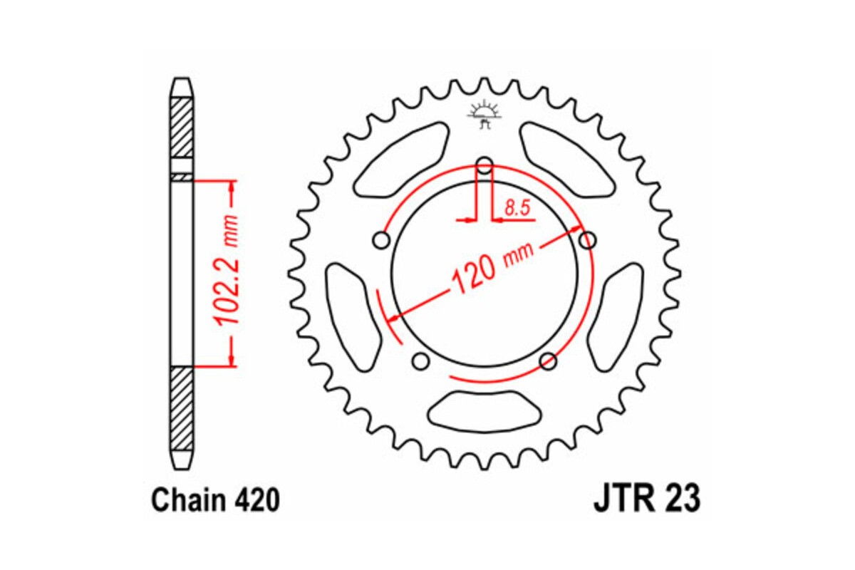 Couronne JT SPROCKETS acier standard 23 - 420