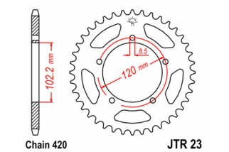 Couronne JT SPROCKETS acier standard 23 - 420