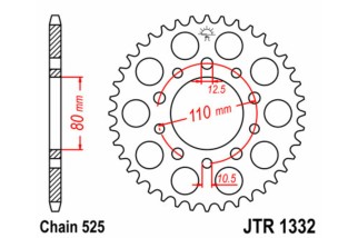 Couronne JT SPROCKETS acier standard 1332 - 525