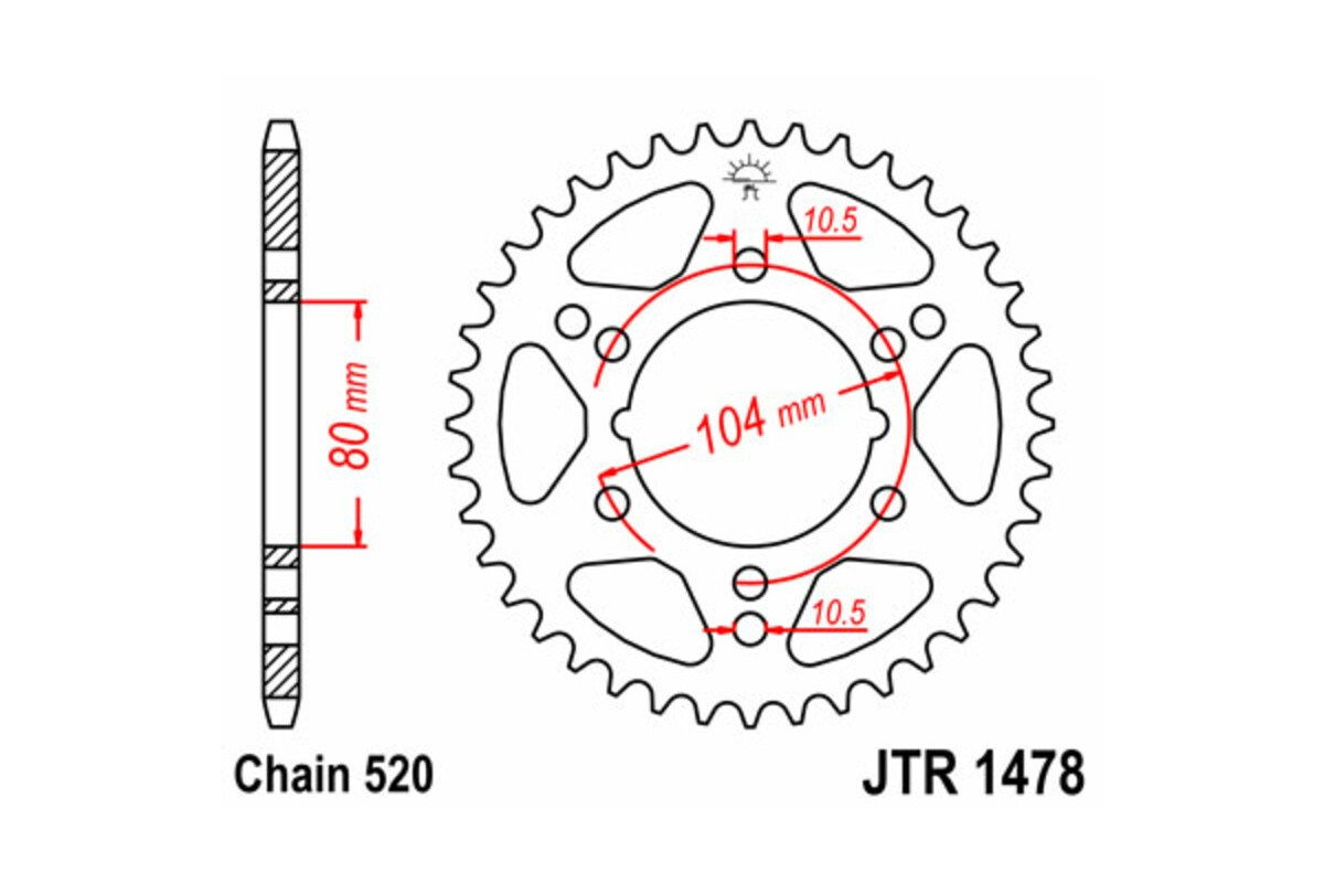 Couronne JT SPROCKETS acier standard 1478 - 520
