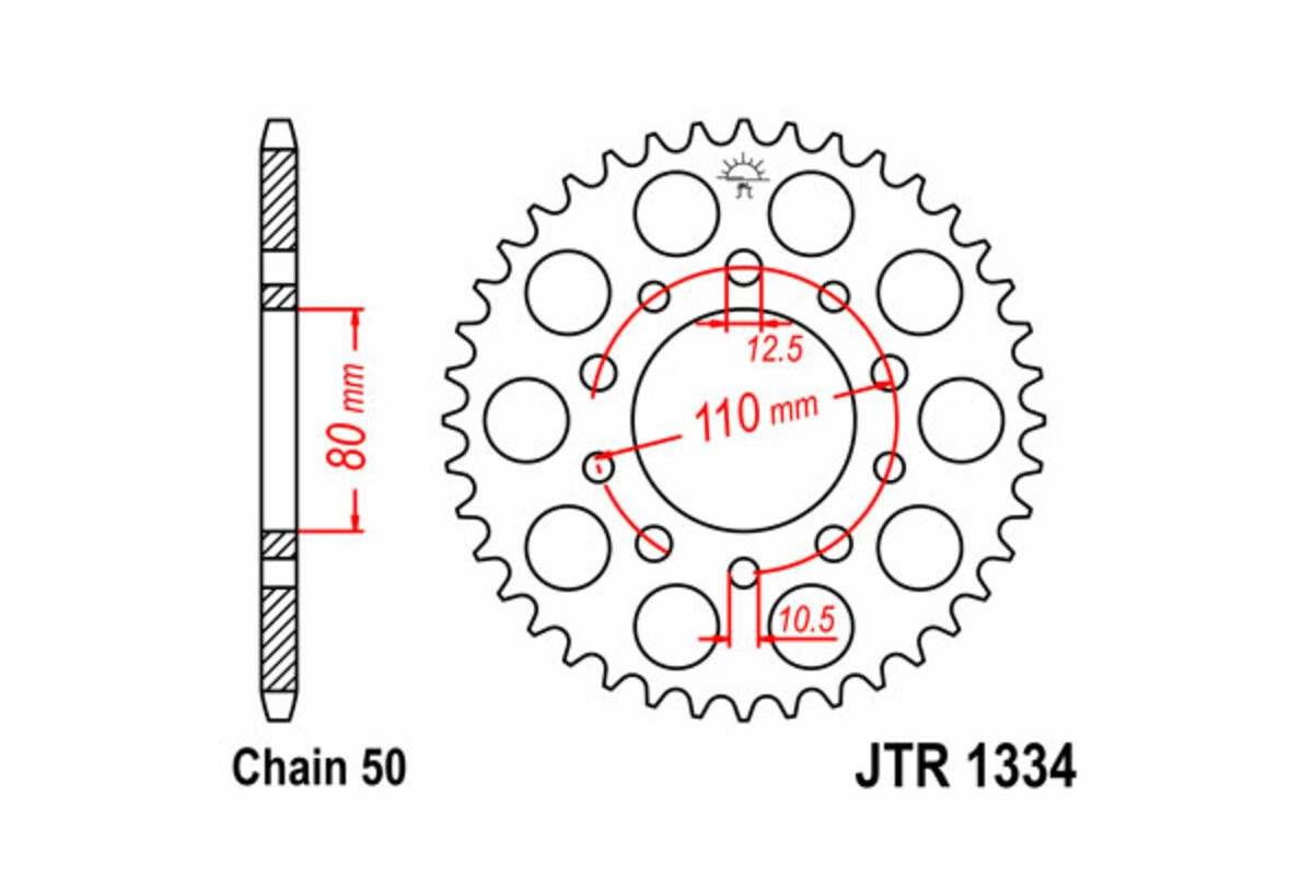 Couronne JT SPROCKETS acier standard 1334 - 530
