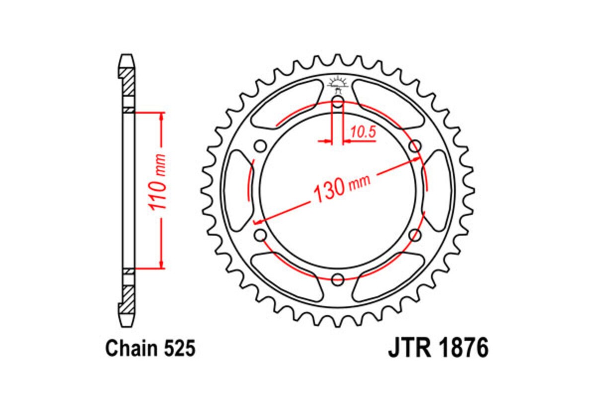 Couronne JT SPROCKETS acier standard 1876 - 525