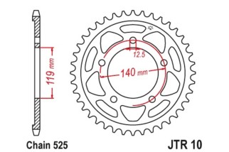 Couronne JT SPROCKETS acier standard 10 - 525