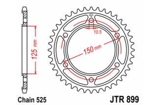 Couronne JT SPROCKETS acier standard 899 - 525
