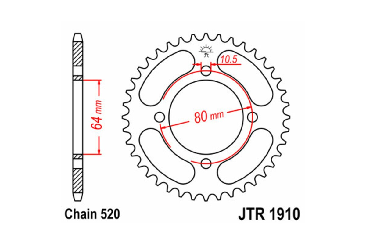 Couronne JT SPROCKETS acier standard 1910 - 520