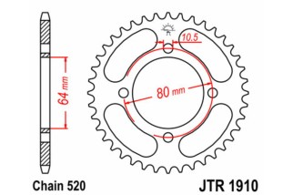 Couronne JT SPROCKETS acier standard 1910 - 520