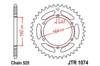 Couronne JT SPROCKETS acier standard 1074 - 525