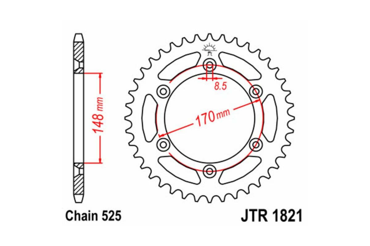 Couronne JT SPROCKETS acier standard 1821 - 525